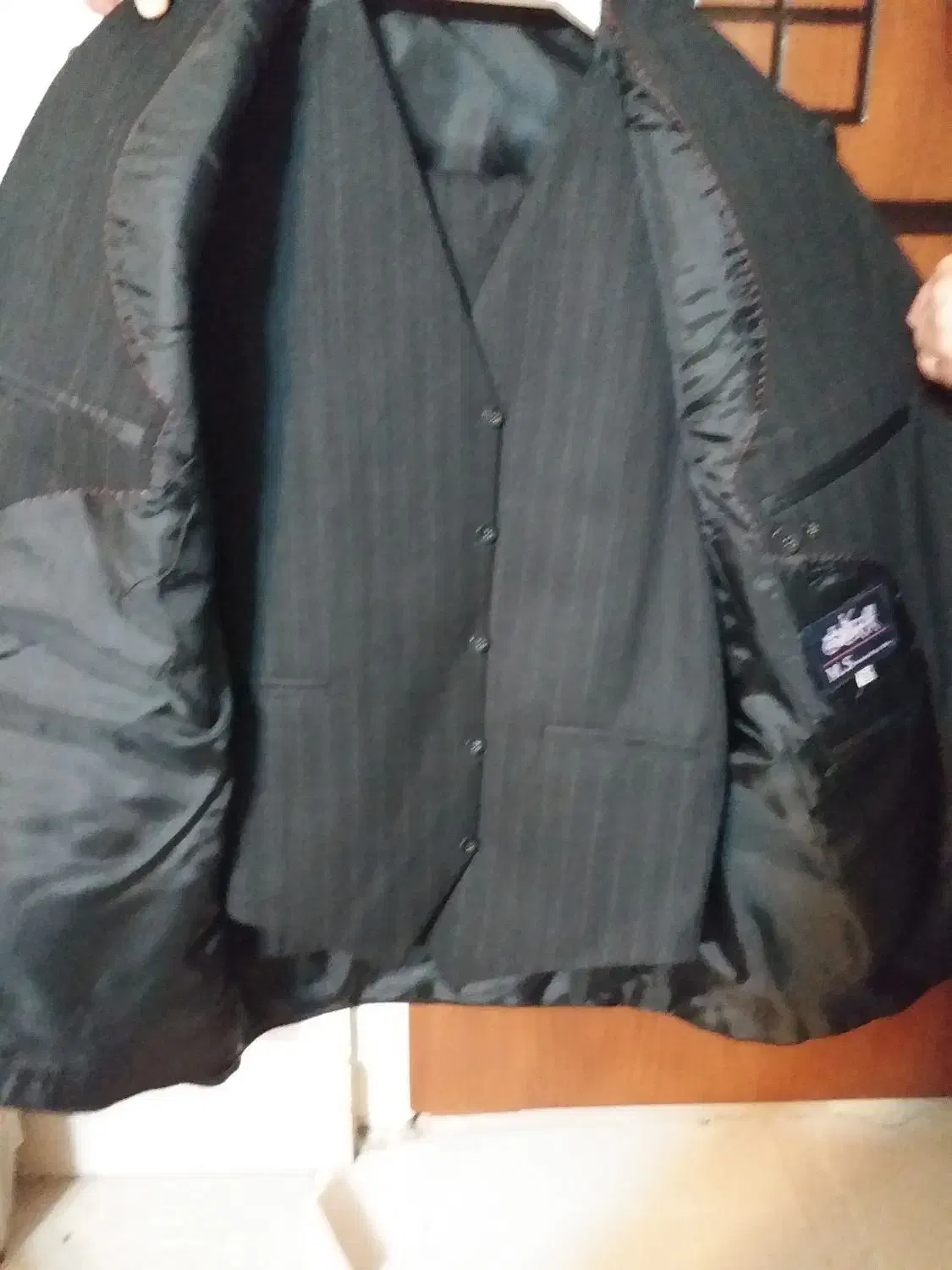 کت و شلوار مشکی راه راه سایز ۵۴ آکبند|لباس|تهران, ائمه اطهار|دیوار