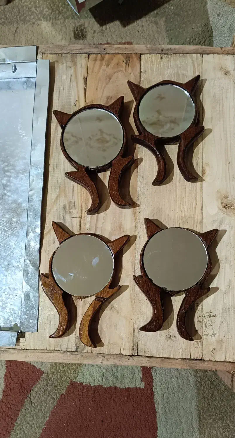 اینه چوبی طرح گربه مسافرتی کوچیک|آینه|آبادان, |دیوار
