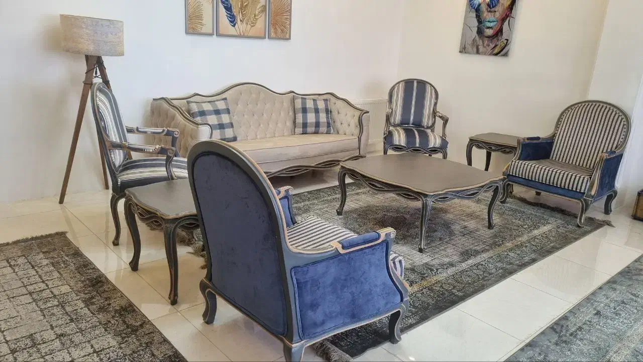 مبل نئوکلاسیک و نهارخوری 8 نفره الیزه|حراج|رشت, دروازه لاکان|دیوار