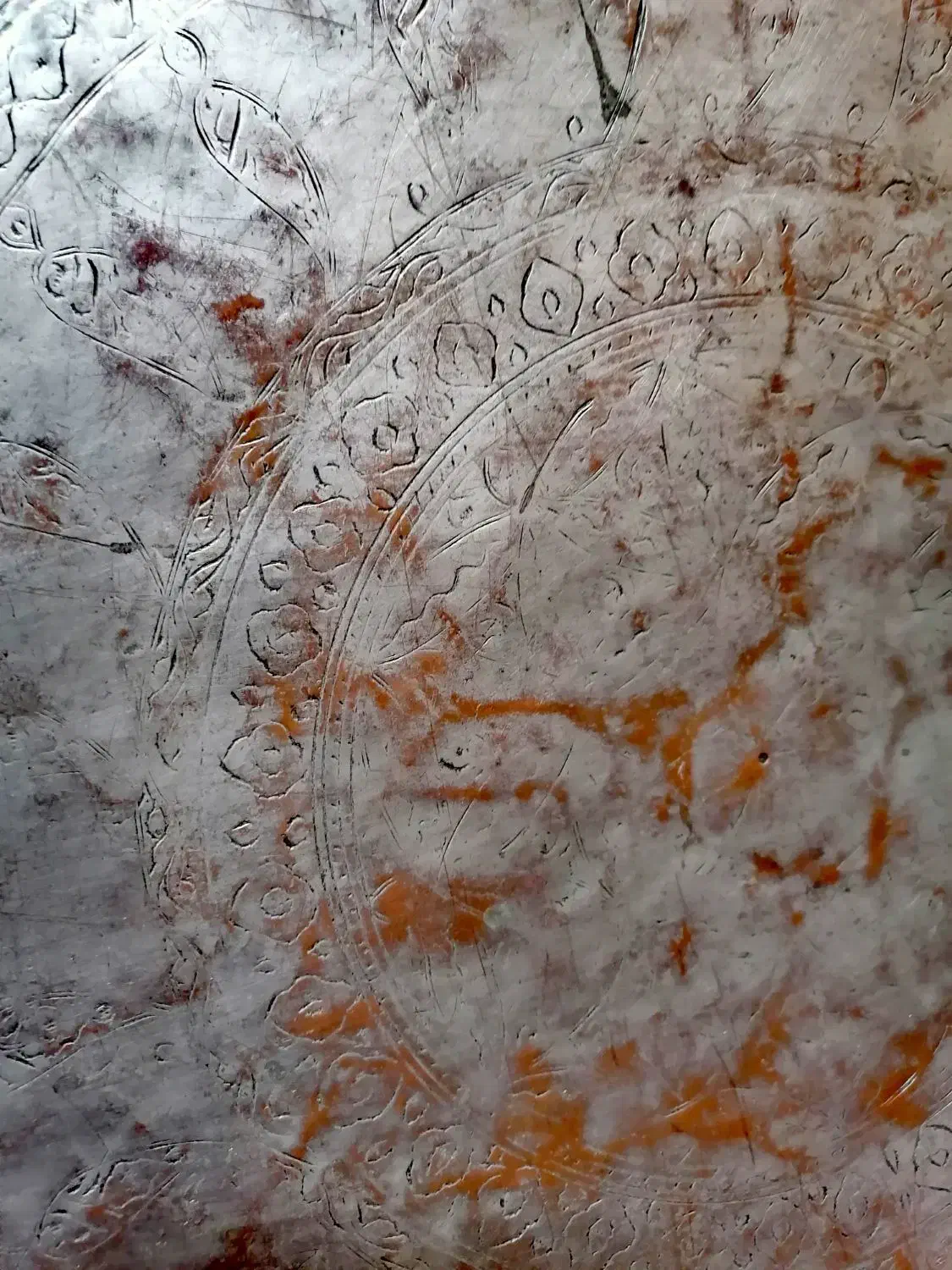 عتیقه مجمعه مسی بزرگ. قلمکاری|کلکسیون اشیاء عتیقه|قم, باجک یک|دیوار