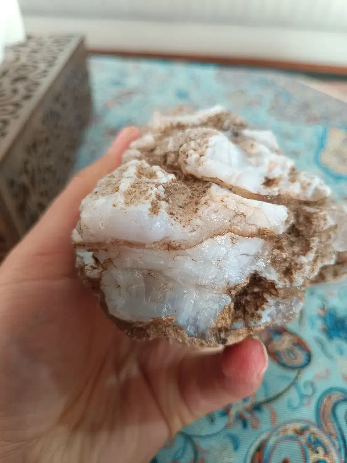 سنگ عقیق سفید و کبود ناب|جواهرات|تاکستان, |دیوار