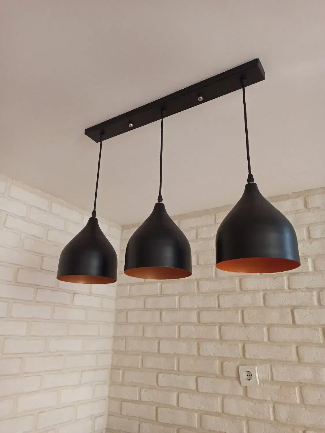 لوستر مدرن سه تیکه|لوستر و چراغ آویز|قزوین, |دیوار