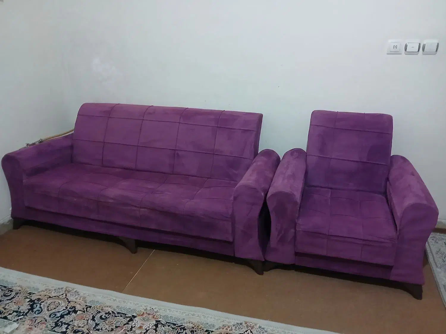 مبل نه‌نفره  سالم شسته شده وتمیز|مبلمان خانگی و میز عسلی|شیراز, جانبازان|دیوار