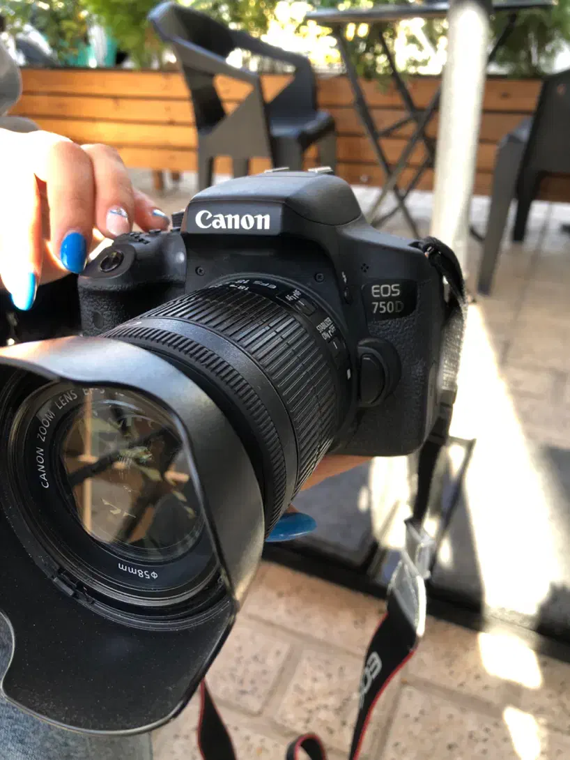 دوربین ۷۵۰ کنون با لنز ۵۵-۱۸ و لنز ۵۰فیکس|دوربین عکاسی و فیلمبرداری|شهریار, شهریار|دیوار