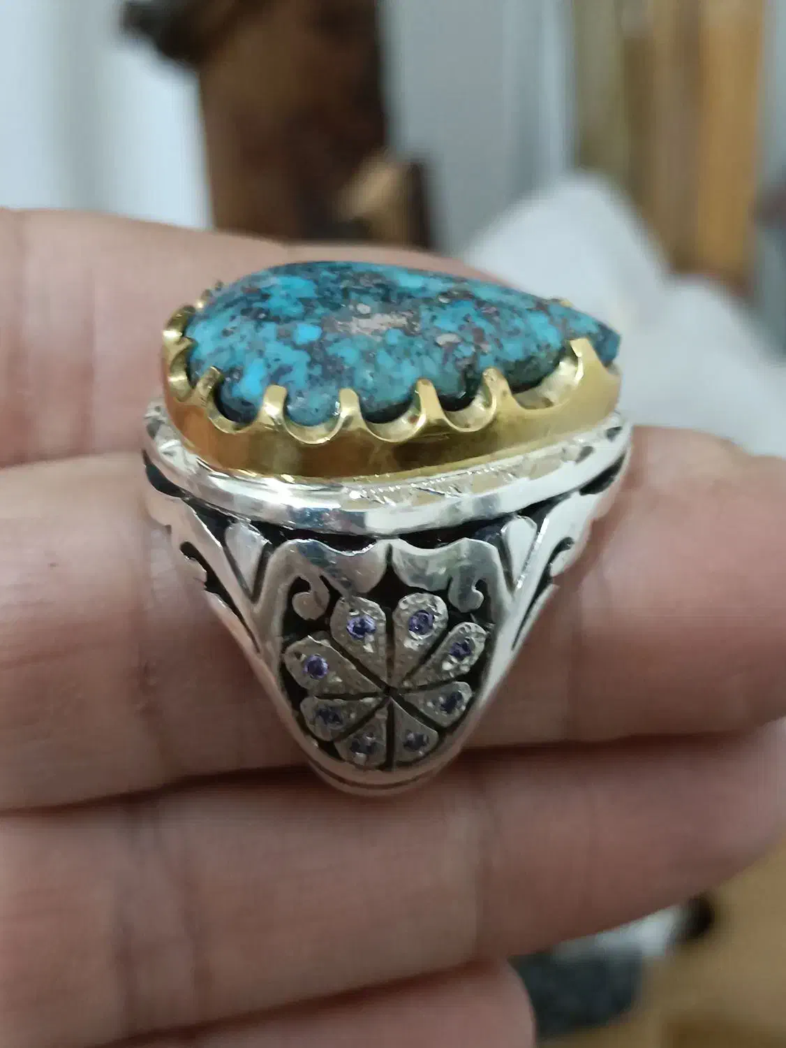 انگشتره فیروزه شاهکاره استاد ماهان|جواهرات|رباطکریم, رباطکریم|دیوار