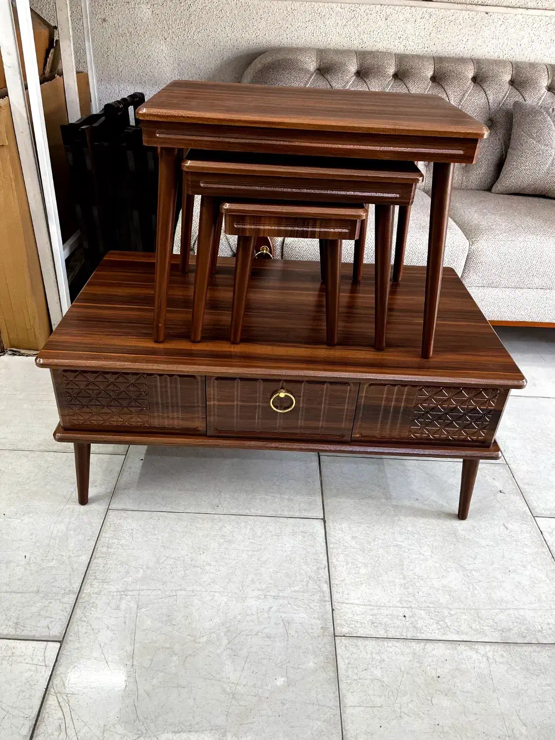 جلو مبلی و عسلی کشودار|مبلمان خانگی و میز عسلی|گرگان, |دیوار