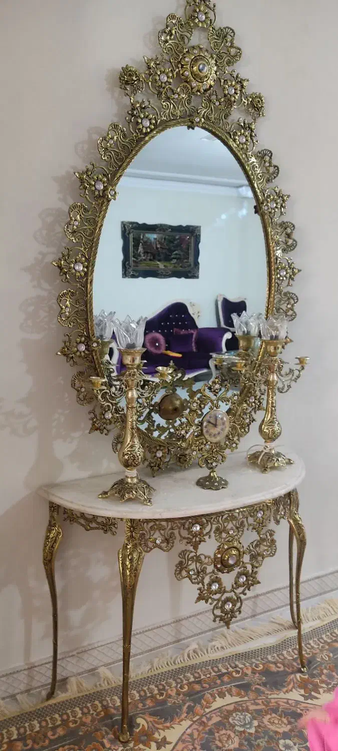 آینه و شمعدان برنج|آینه|پاکدشت, پاکدشت (مامازند)|دیوار