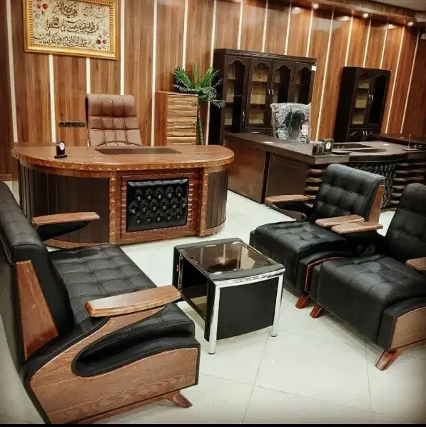 میز مدیریت صفحه خم مبلمان اداری|مبلمان اداری|رشت, پیرکلاچای|دیوار