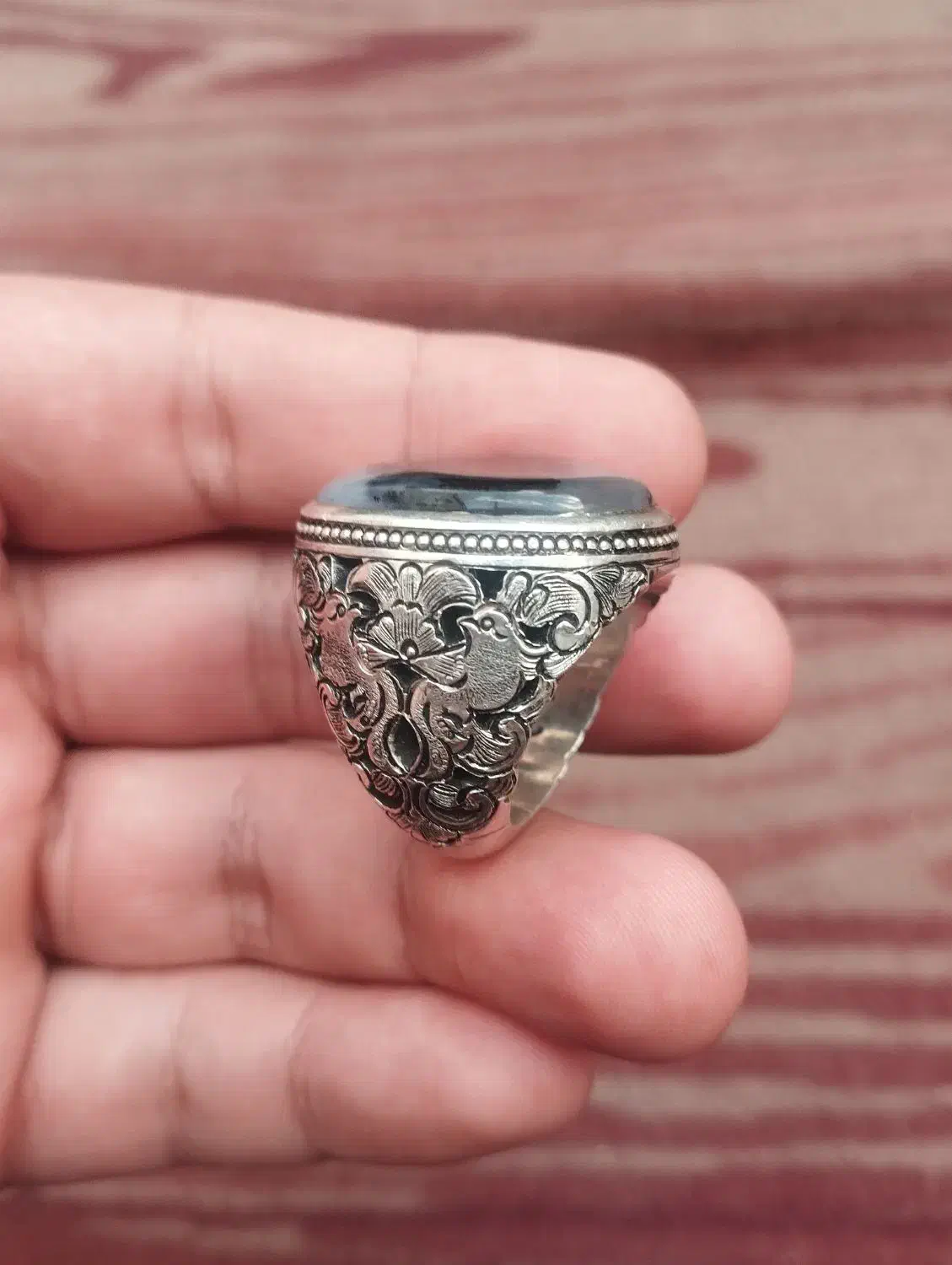 انگشتر شجر تک درخت کلکسیونی رکاب سیاه قلم|جواهرات|میاندوآب, |دیوار