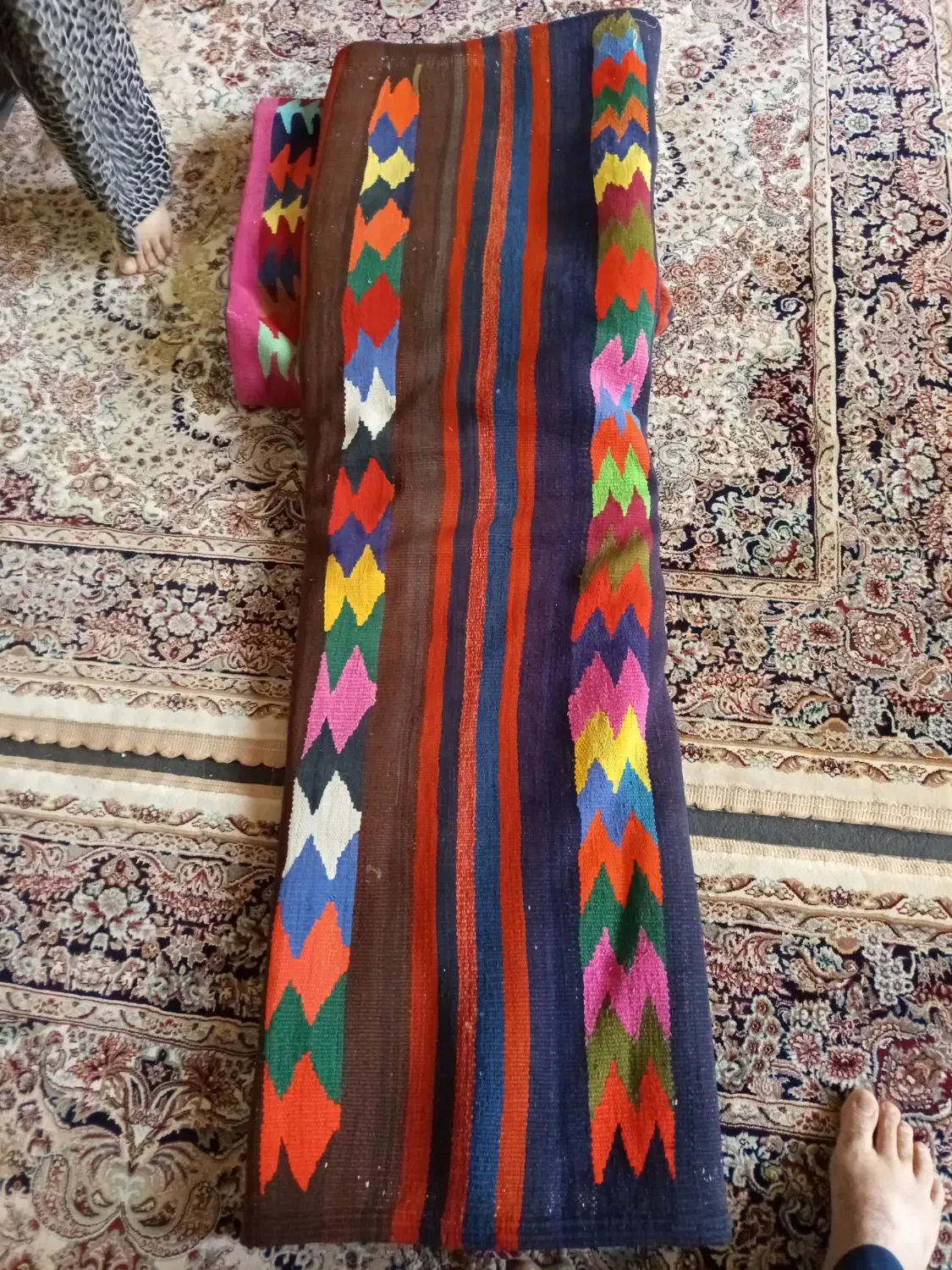 گیلم‌عتیقه‌عشایری|گلیم، جاجیم، گبه|هشتگرد, قاسم آباد بزرگ|دیوار