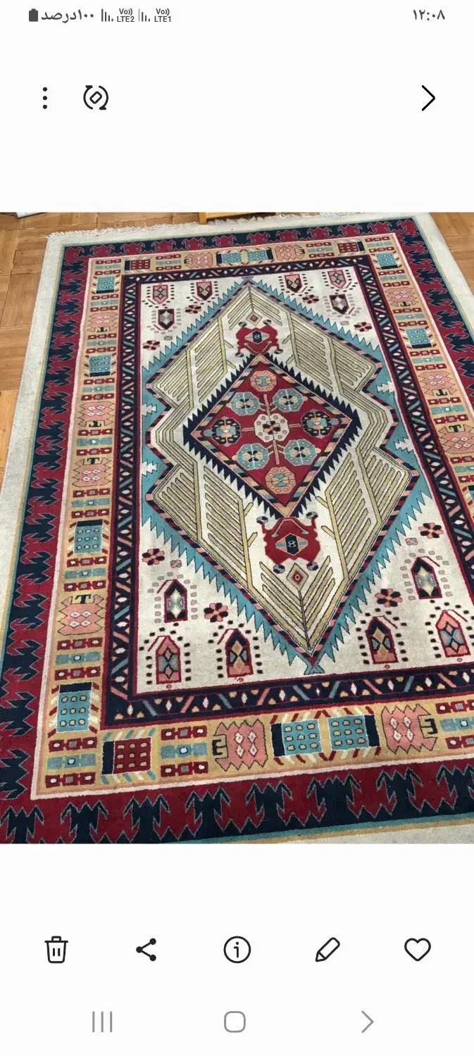 کلیم‌فرش‌‌۲/۵×۳/۵به‌متراژ۹مترمربع|گلیم، جاجیم، گبه|اندیشه, اندیشه فاز ۳|دیوار