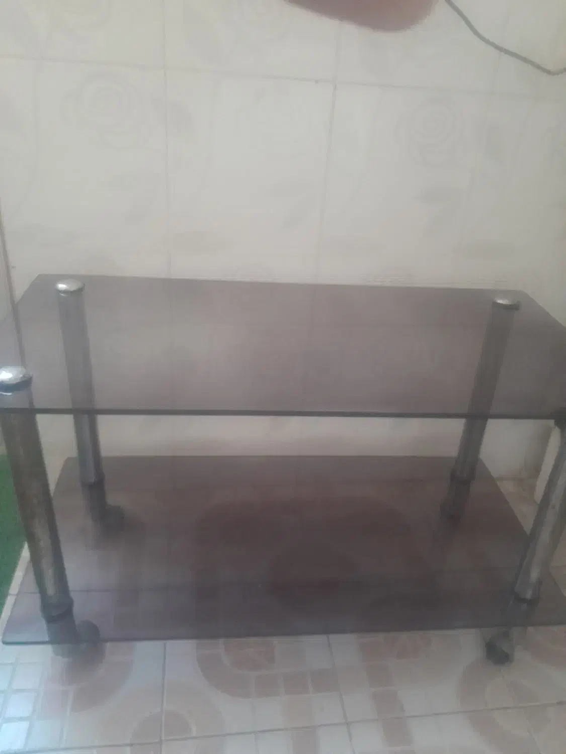 میز شیشه ای دو طبقه|میز تلویزیون|اسکو, |دیوار