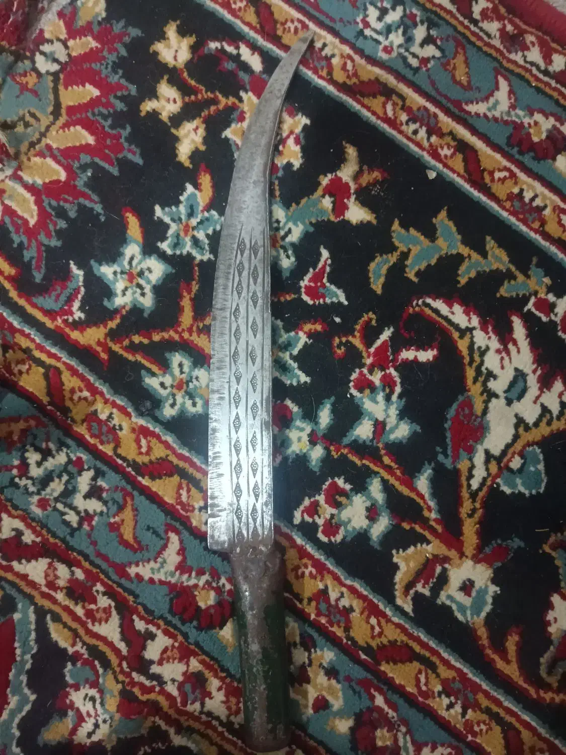 چاقوی دست سازقدیمی 30سانتی بانقش نگاری|کلکسیون اشیاء عتیقه|مشهد, کوی ولیعصر|دیوار