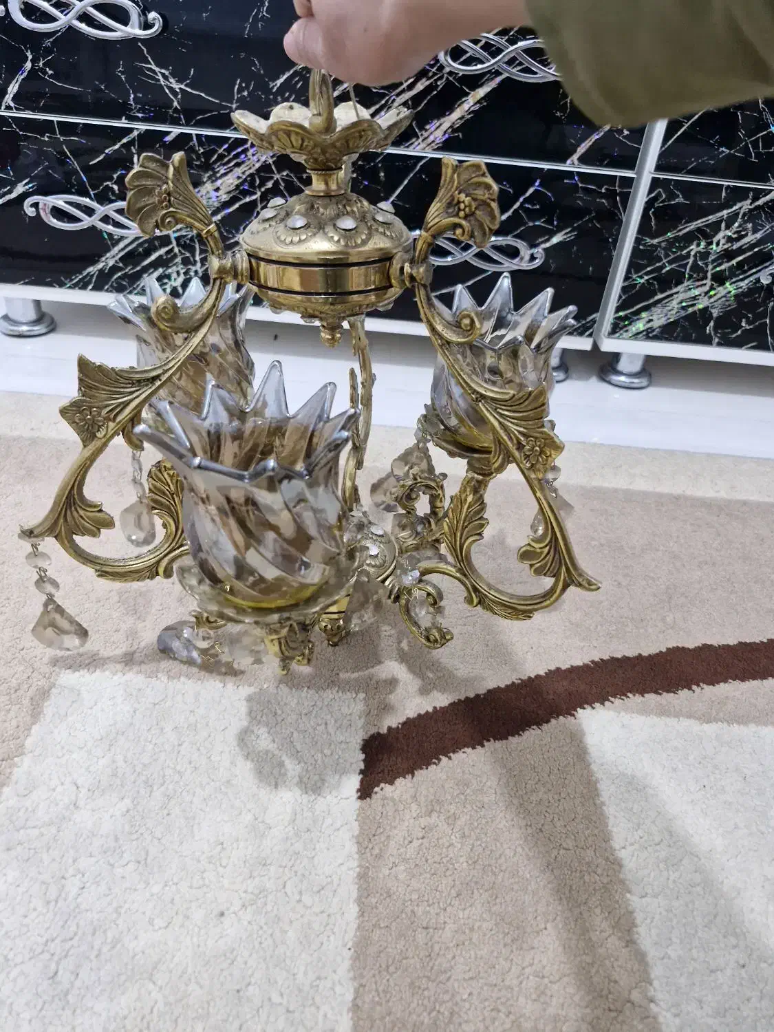 لوستر ۳شاخه اشپزخانه کاملا سالم اصلا استفاده نشده|لوستر و چراغ آویز|کرمانشاه, |دیوار