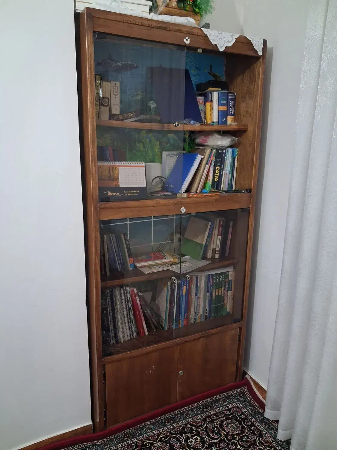 کتابخانه چوبی|کتابخانه، شلف، قفسههای دیواری|کرمانشاه, |دیوار