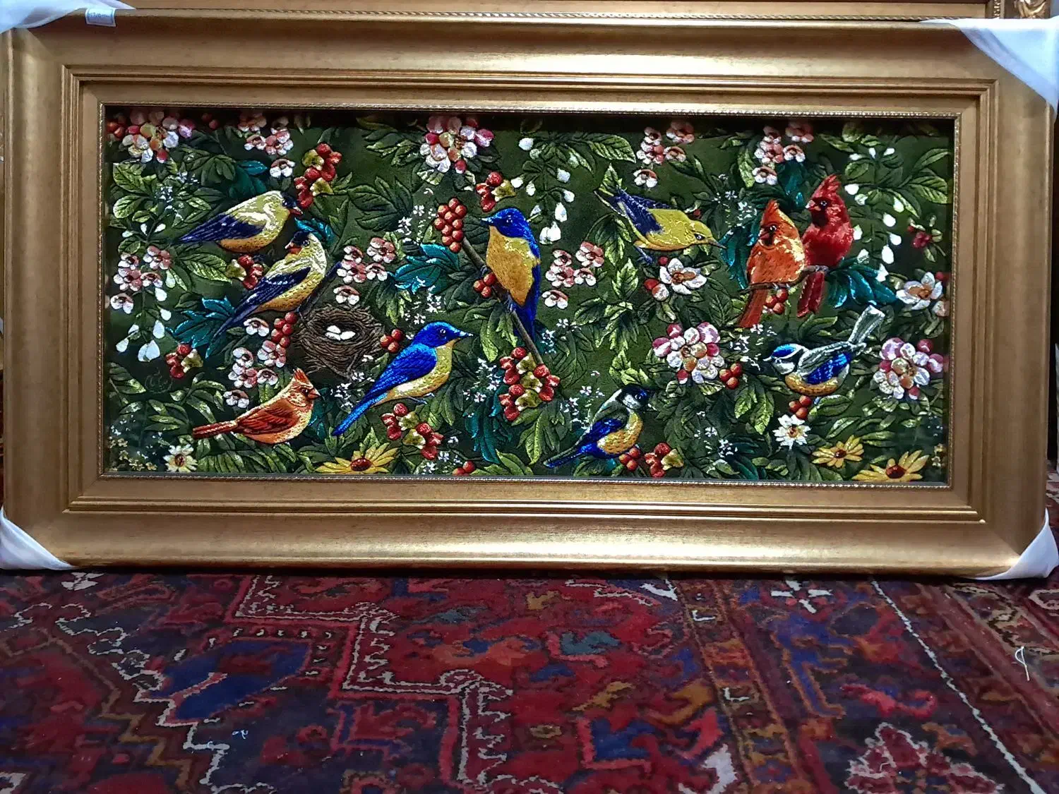 تابوفرش دستبافت/تابلو فرش باغ بلبل سایز بزرگ|تابلو فرش|تهران, استاد معین|دیوار
