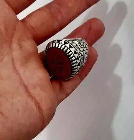 انگشتر نقره عقیق خط|جواهرات|خرم‌آباد, |دیوار