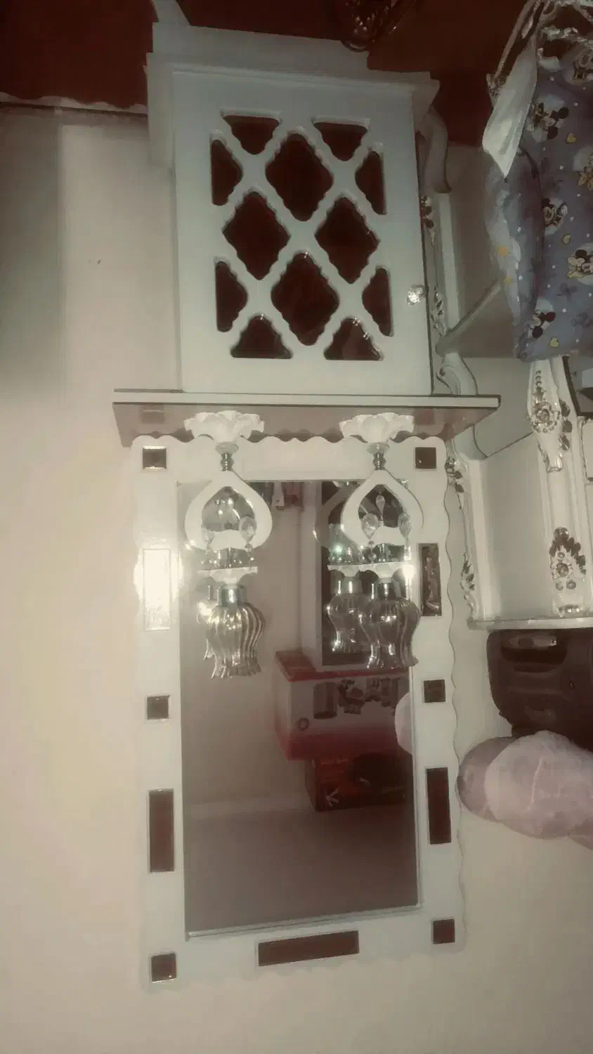 آینه کنسول و شمعدان عروس|بوفه، ویترین، کنسول|خوی, |دیوار