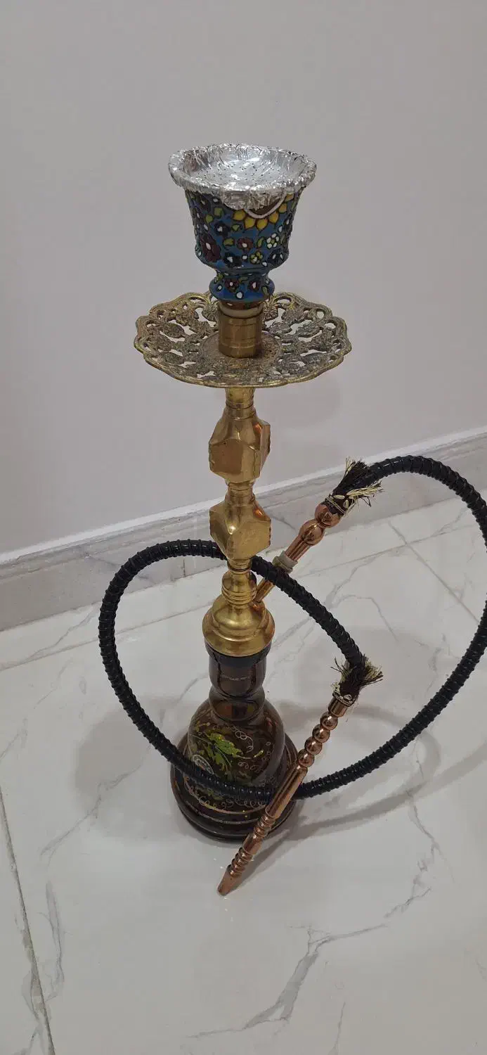 قلیان برنجی تنه سنگین|صنایع دستی و سایر لوازم تزئینی|کرمانشاه, |دیوار