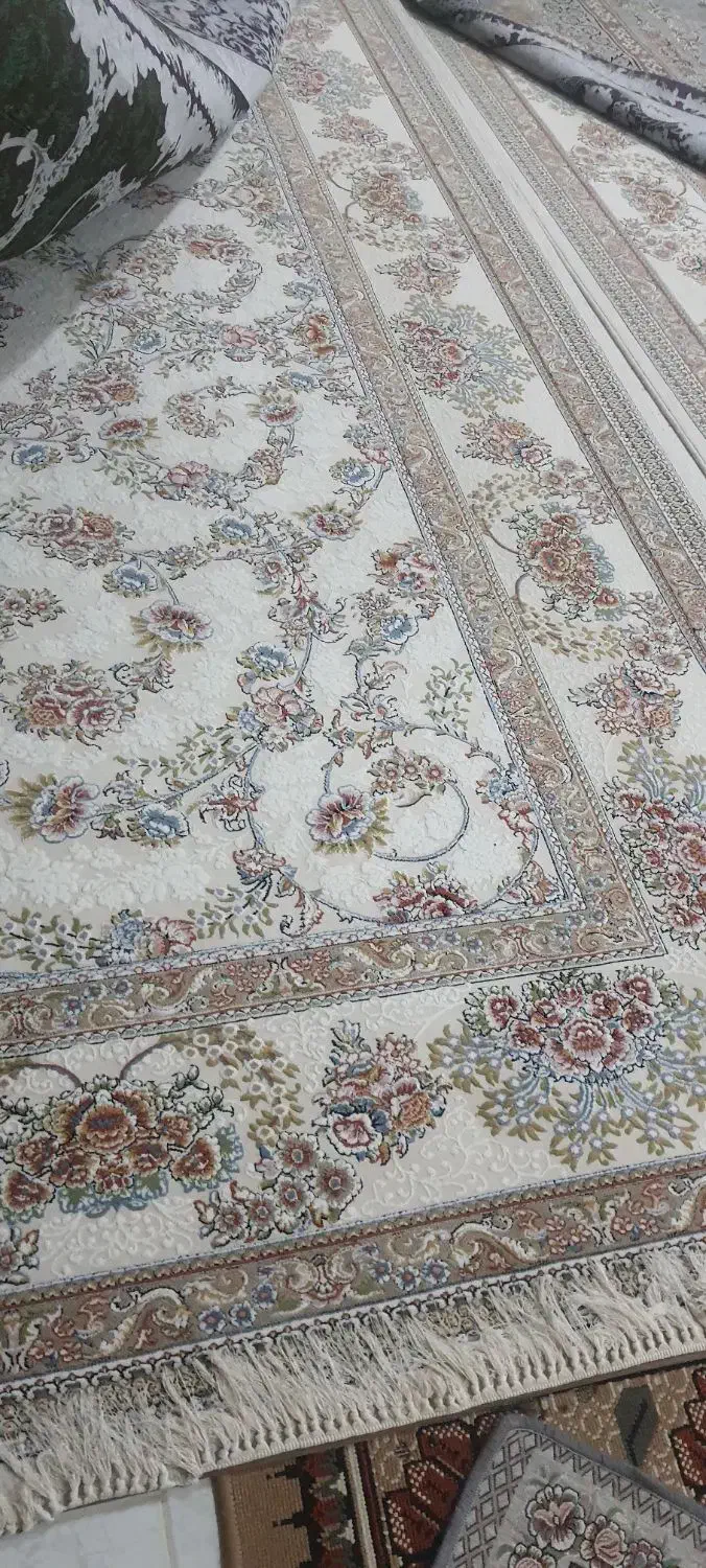 ۲ عدد فرش ۱۲ متری گل برجسته تمام نخ اکرولیک درجه ۱|فرش|یزد, |دیوار