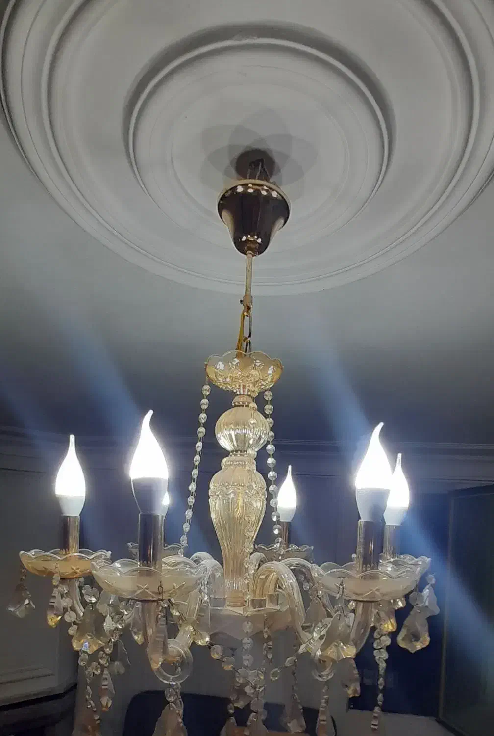 لوستر طرح رز گلد|لوستر و چراغ آویز|کرج, کرج نو|دیوار