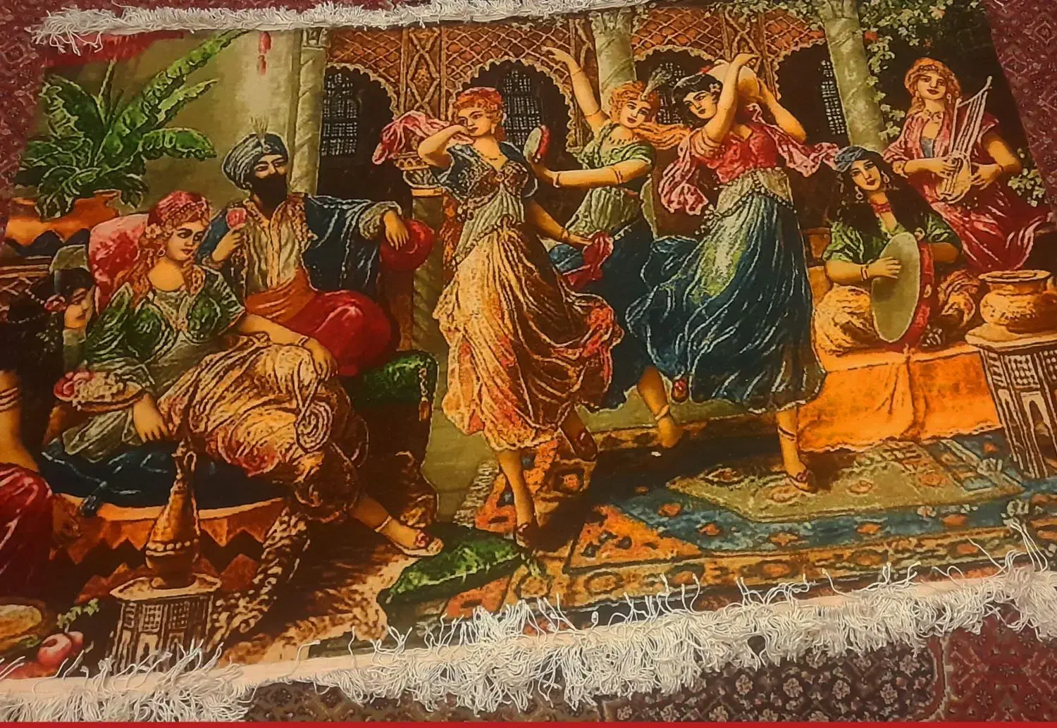 تابلو فرش ابریشم تبریز طرح رقص ایرانی صادراتی|تابلو فرش|کرمانشاه, |دیوار