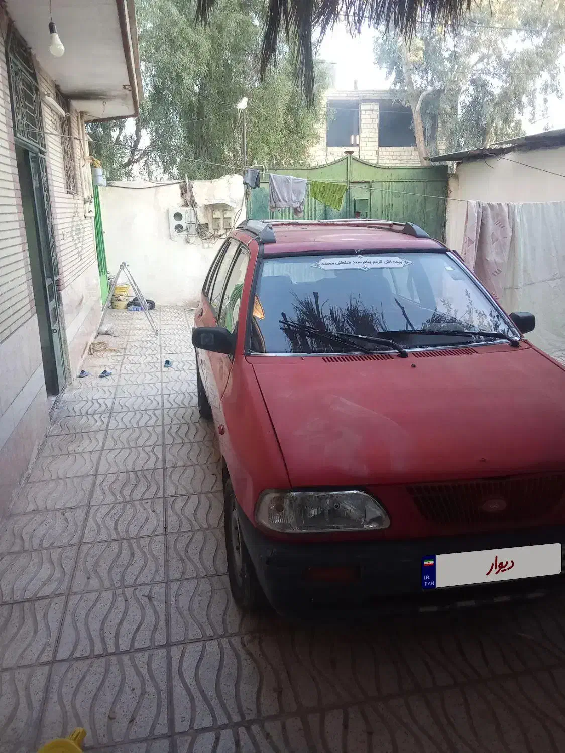 پراید هاچ پک ۷۳ قرمز زیر خاکی دور رنگ شاسی ها پلم|خودرو سواری و وانت|بم, |دیوار