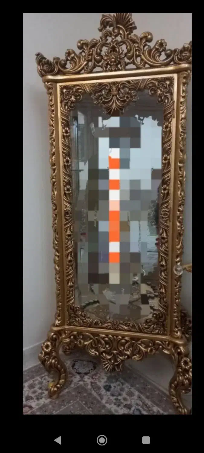 ویترین سلطنتی منبت ورق طلا|بوفه، ویترین، کنسول|قرچک, مهدیه|دیوار