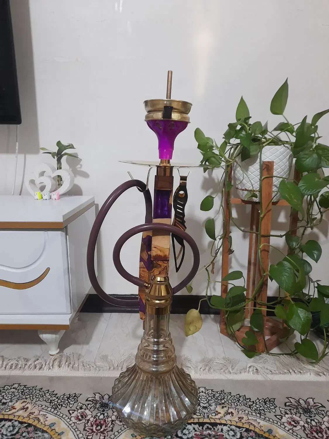 قلیان تزینی رزین کاری شده|صنایع دستی و سایر لوازم تزئینی|رودهن, |دیوار