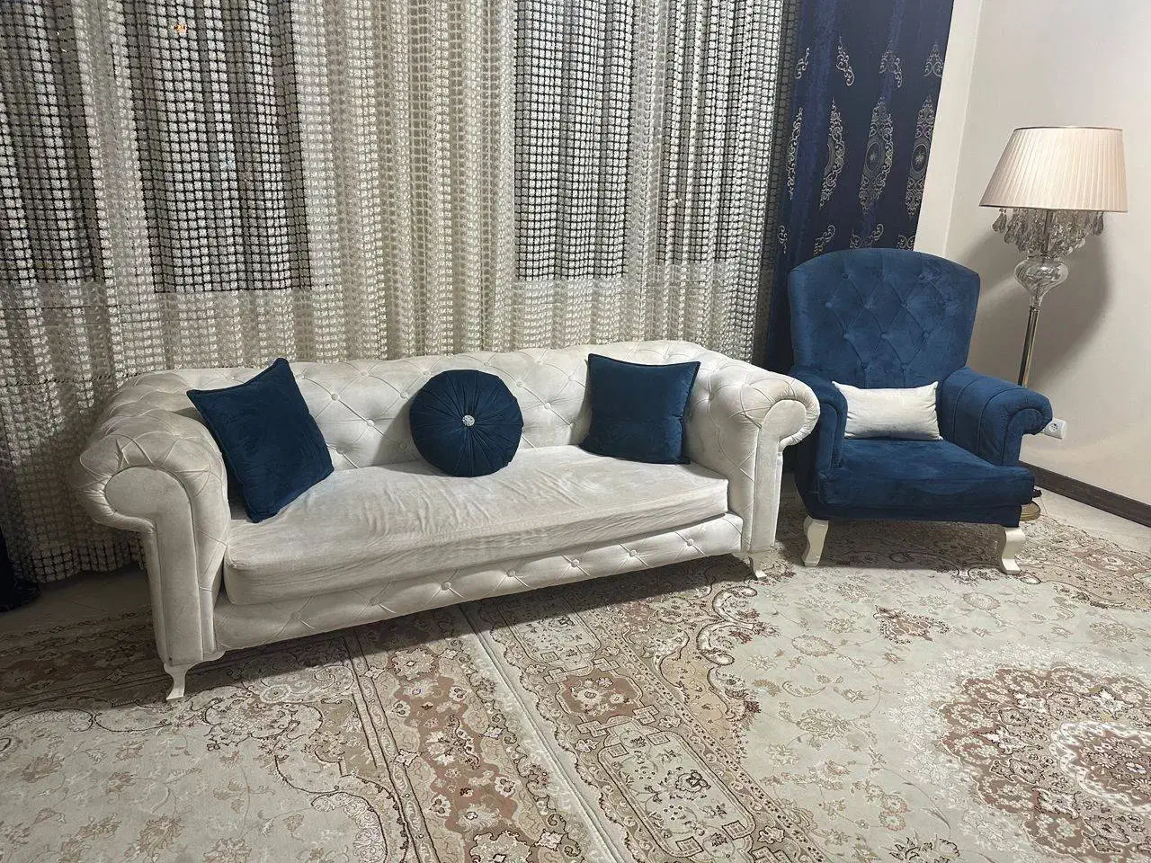 مبلمان ۷نفره چسترهمراه جلو مبلی ومیزنهارخوری ۷نفره|مبلمان خانگی و میز عسلی|اندیشه, اندیشه فاز ۳|دیوار