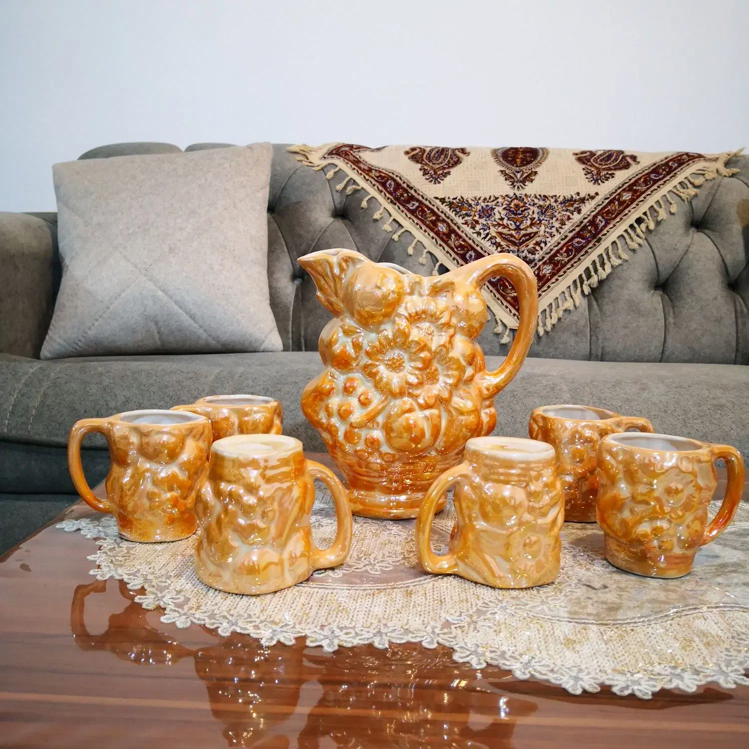 پارچ لیوان سفال قدیم|کلکسیون اشیاء عتیقه|ارومیه, |دیوار