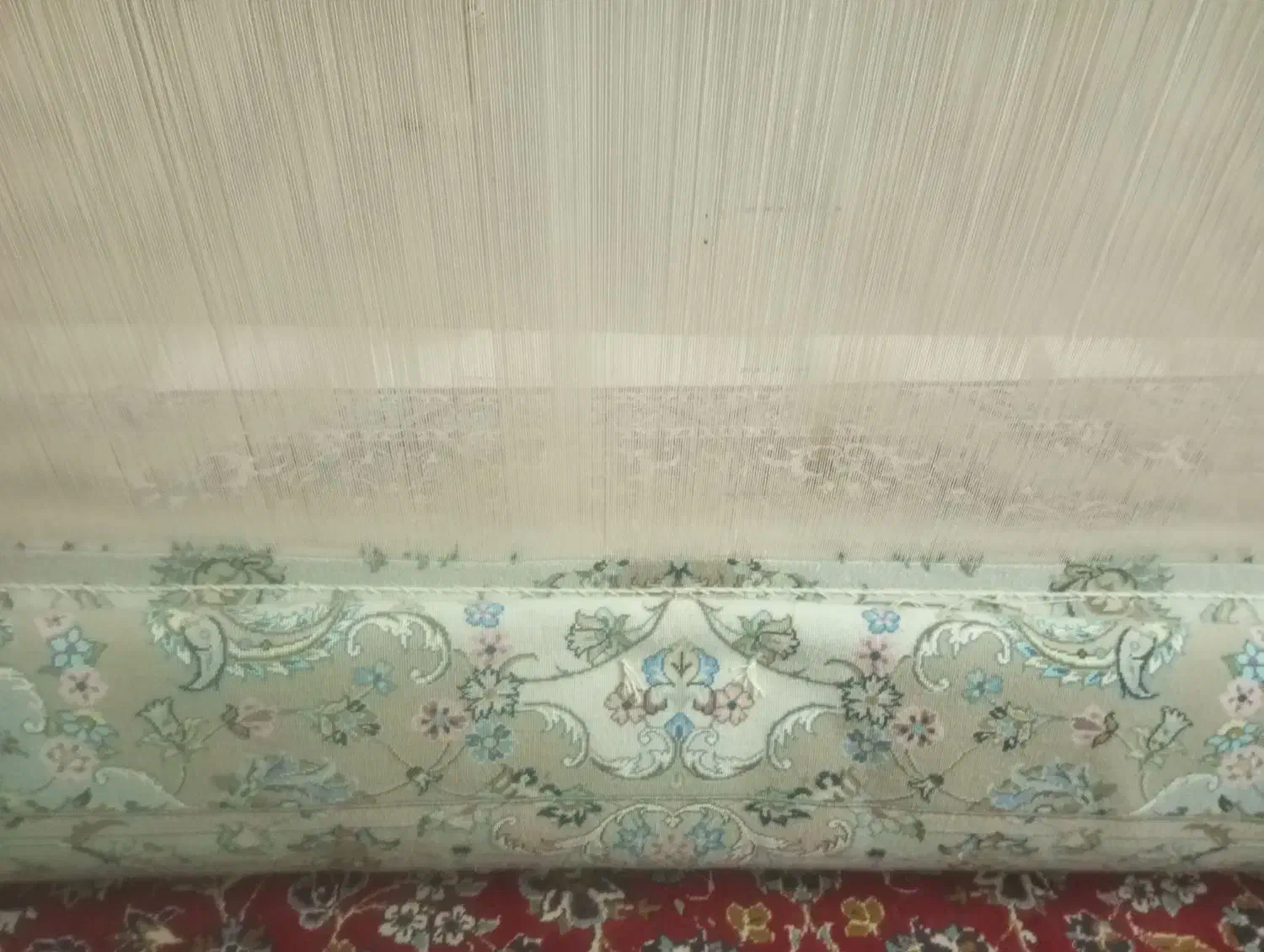 رنگ قالی کامل کرک ویک قالی نصفه کاره|فرش|برزک, |دیوار