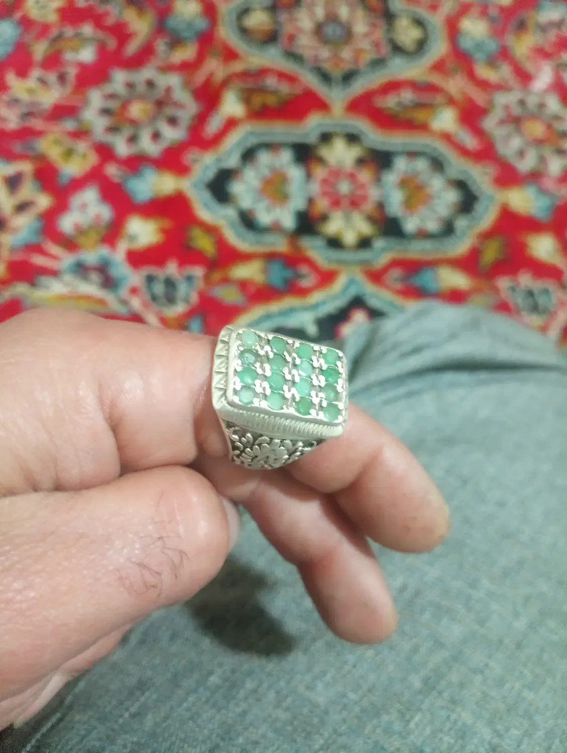 انگشتر نقره زمرد دست ساز|جواهرات|فردیس, شهرک هفده شهریور|دیوار