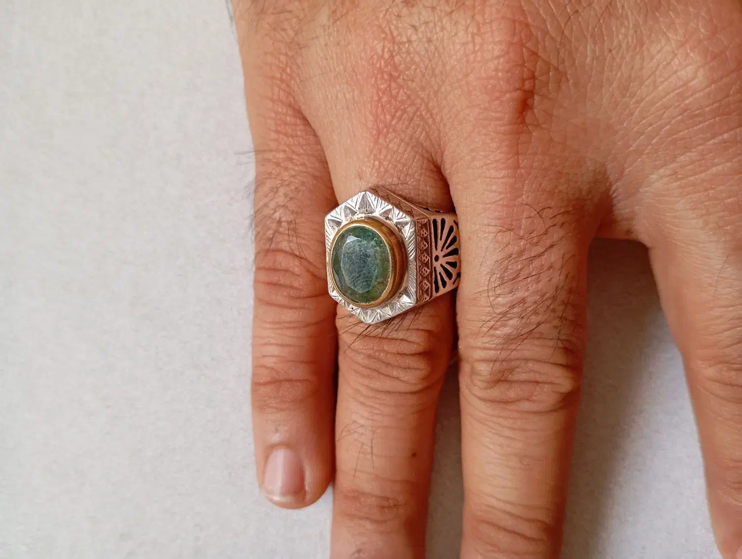 انگشتر نقره زمرد|جواهرات|بندرعباس, |دیوار