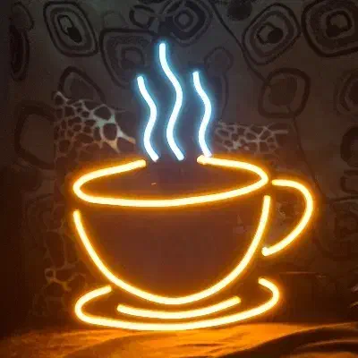 تابلو نئون مناسب کافه ابعاد ۴۰ در ۴۰|ریسه و چراغ تزئینی|کرمانشاه, |دیوار