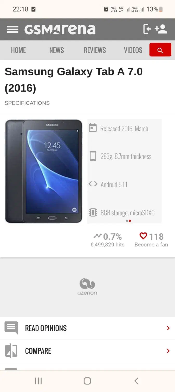 تبلت سامسونگ Tab A 2016|تبلت|تهران, شهر زیبا|دیوار