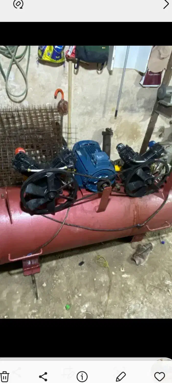 پمپ باد ۲موتوره دینام ۱۰اسب موتوژن۳فاز|ابزارآلات|سنقر, |دیوار