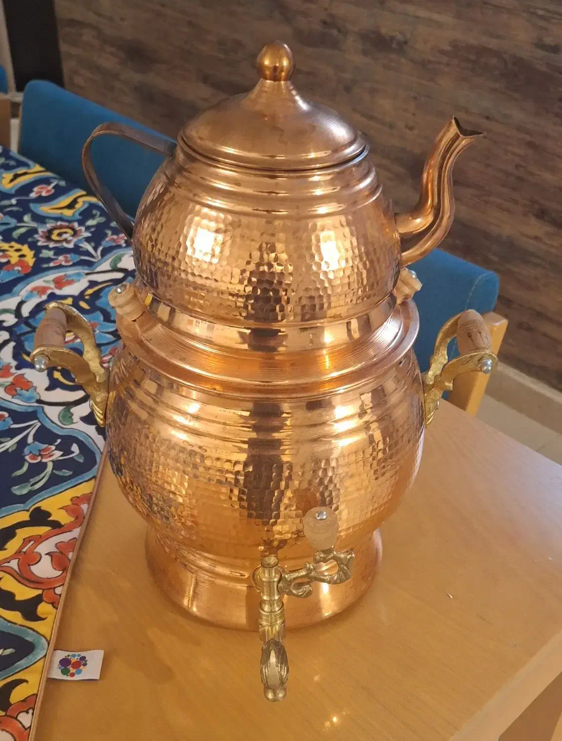 سماور و قوری رو گازی مسی چکشی زنجان|سماور، چایساز، قهوهساز|شیراز, شهرک گلستان|دیوار