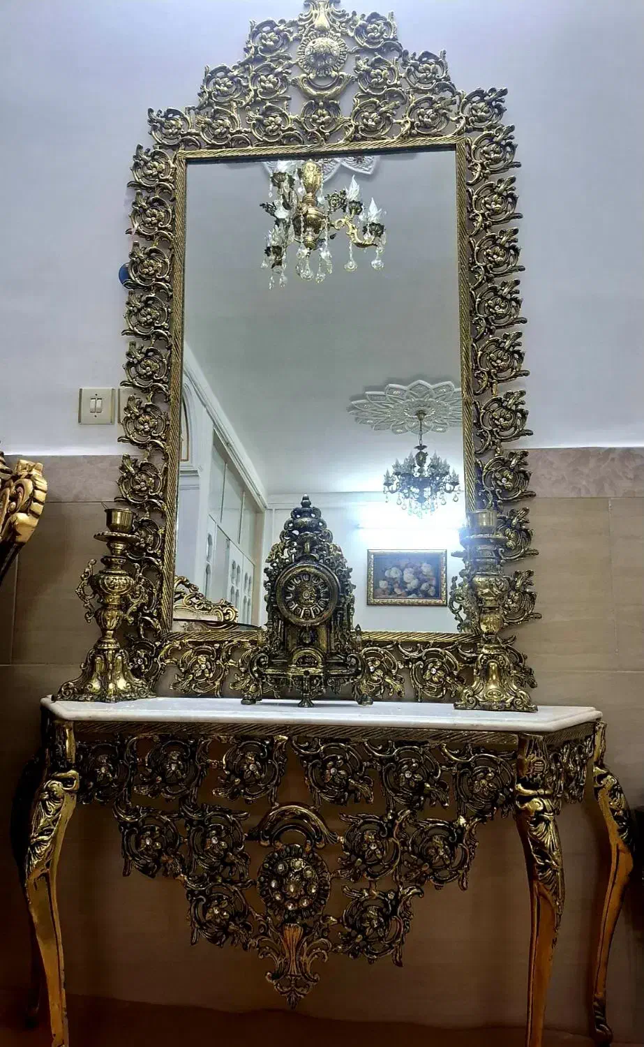 اینه شمعدان برنز|آینه|زنجان, |دیوار