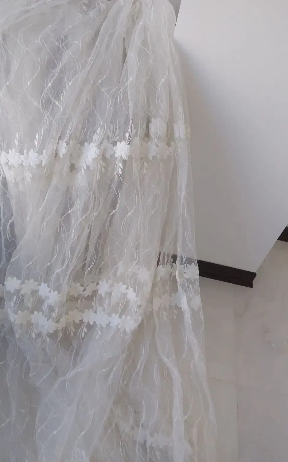 پرده تور گل دار|پرده، رانر، رومیزی|هشتگرد, فاز ۲ مهستان|دیوار