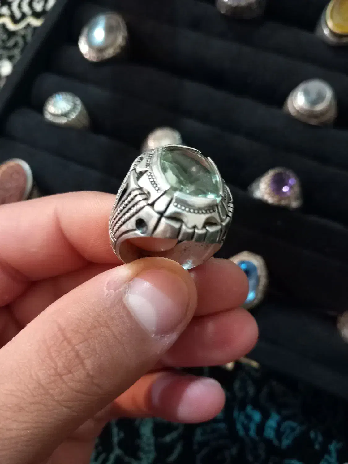 انگشتر نقره دست ساز|جواهرات|کبودرآهنگ, |دیوار