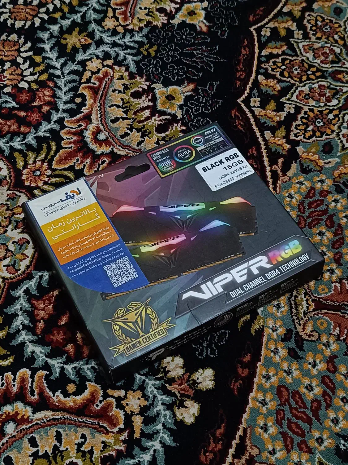 رم کامپیوتر PATRIOT VIPER RGB 16GB 3600 DDR4 STOCK|قطعات و لوازم جانبی رایانه|تهران, استخر|دیوار
