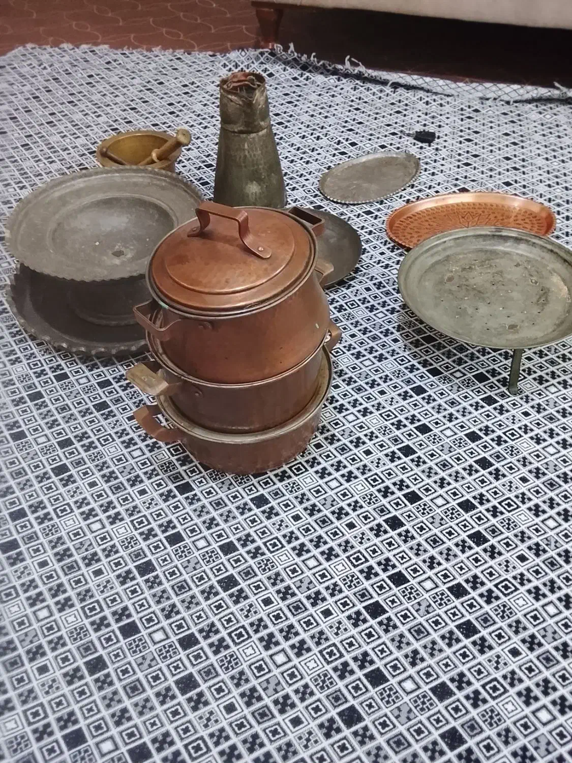 ظروف مسی قدیمی|ظروف سرو و پذیرایی|لاهیجان, بوجایه|دیوار