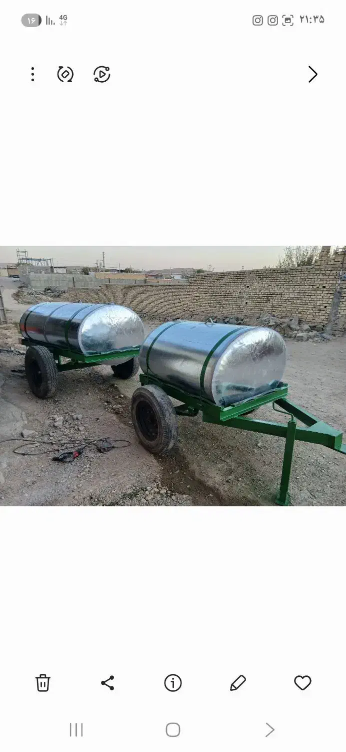 تولید تانکر چرخدار ۱۰۰۰لیتری و۲۰۰۰لیتری  کمباین|ماشین‌آلات صنعتی|سردرود, |دیوار