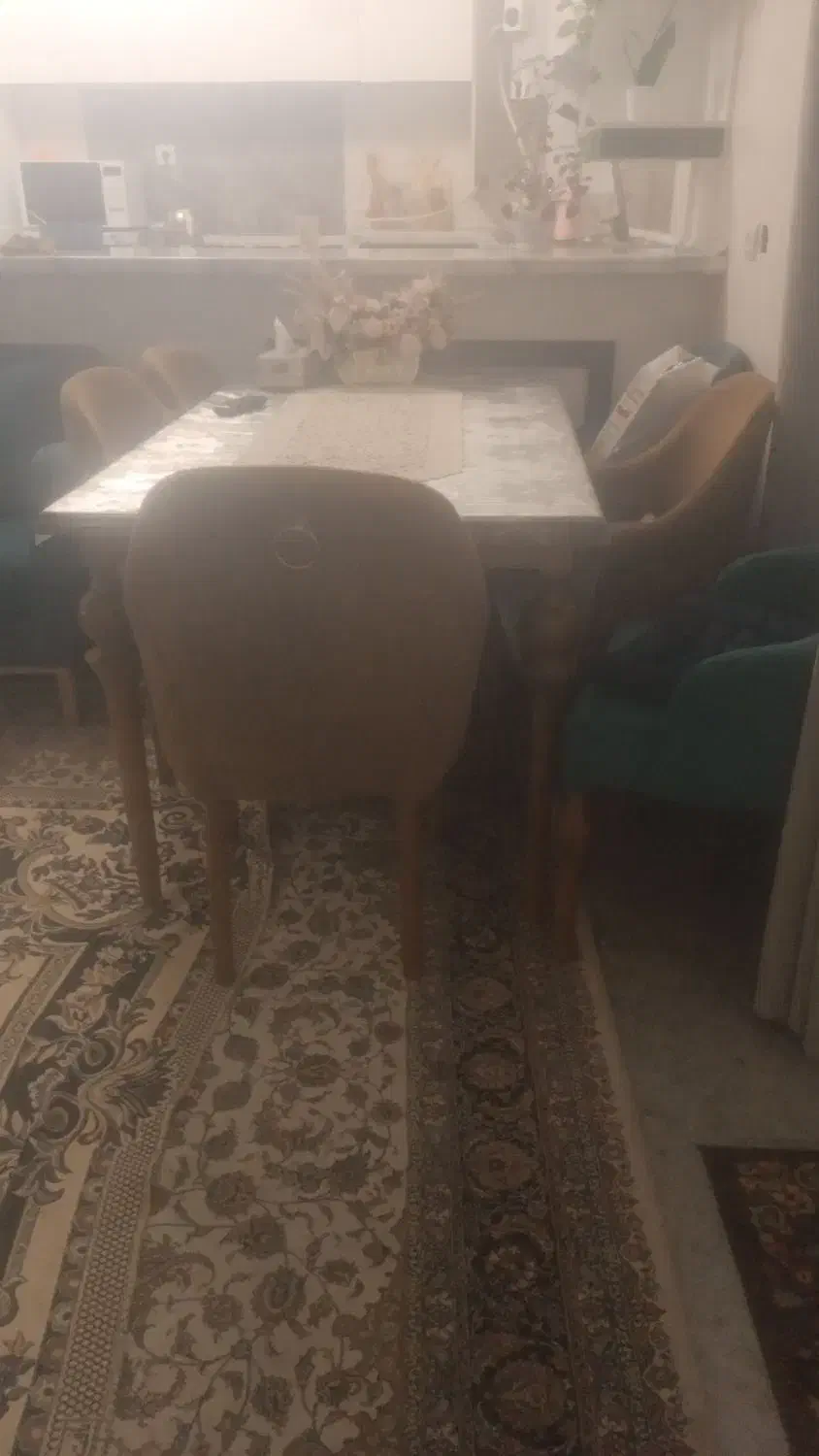 میز ناهار خوری 6نفره|میز و صندلی غذاخوری|شیراز, شیشه‌گری|دیوار