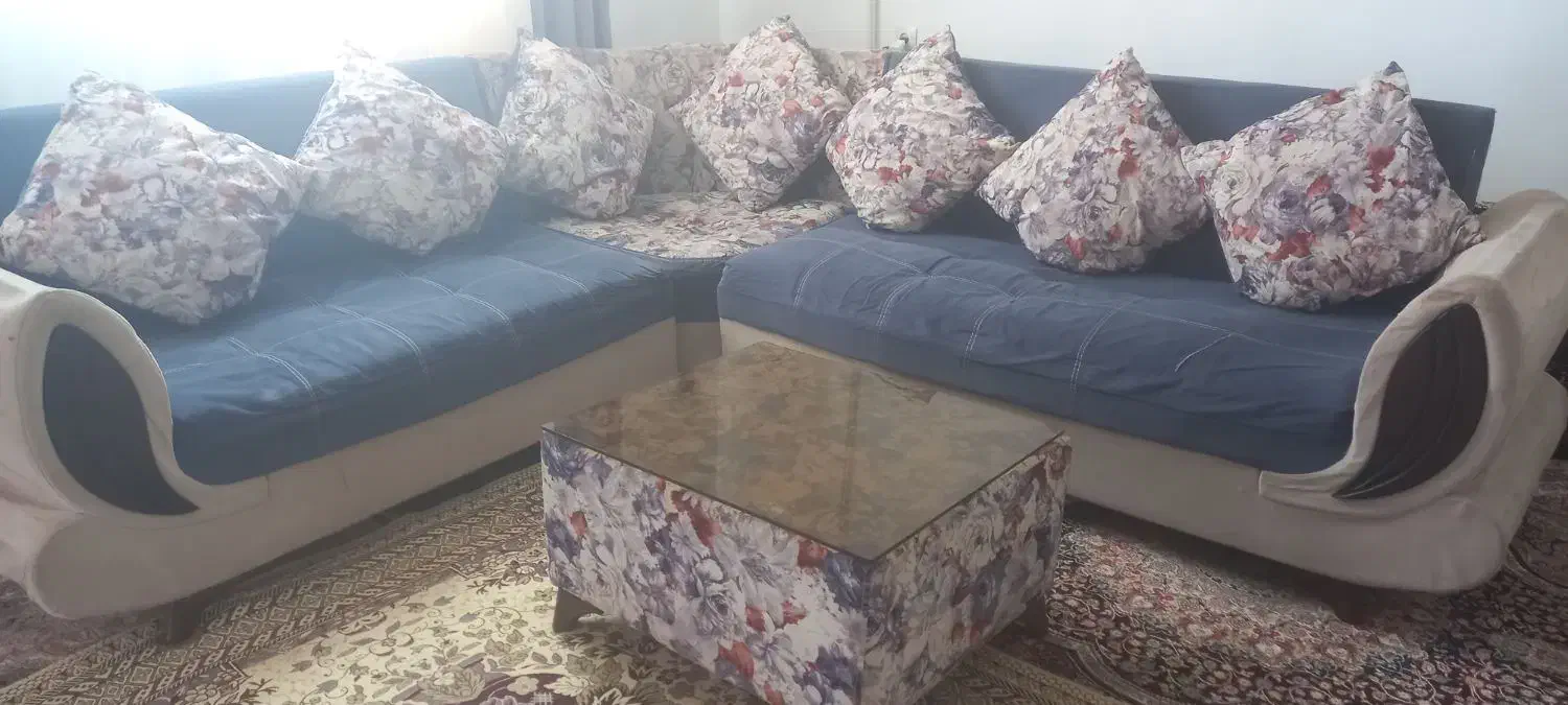 مبل طرح L|مبلمان خانگی و میز عسلی|کبودرآهنگ, |دیوار