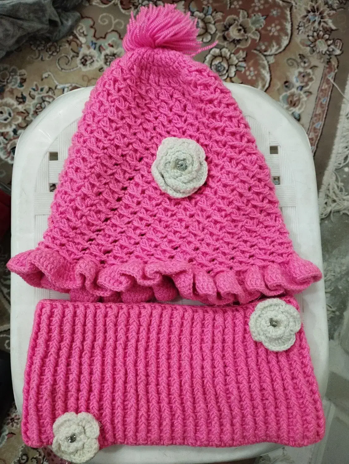 کلاه وشالگردن دستباف|کفش و لباس بچه|مشهد, هنرور|دیوار