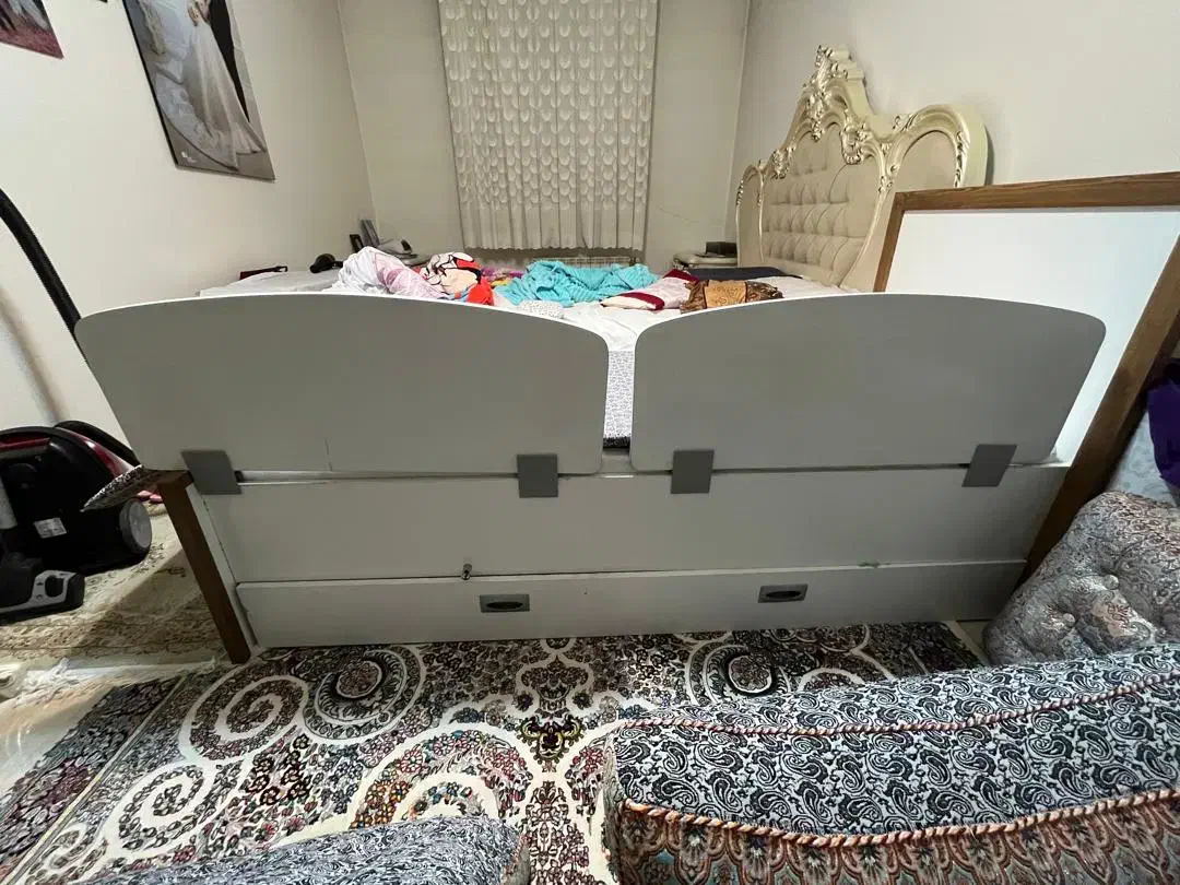 تخت خواب کودک و نوجوان کپل پا و کمد|تخت و سرویس خواب|تهران, آبشار تهران (دریاچه)|دیوار