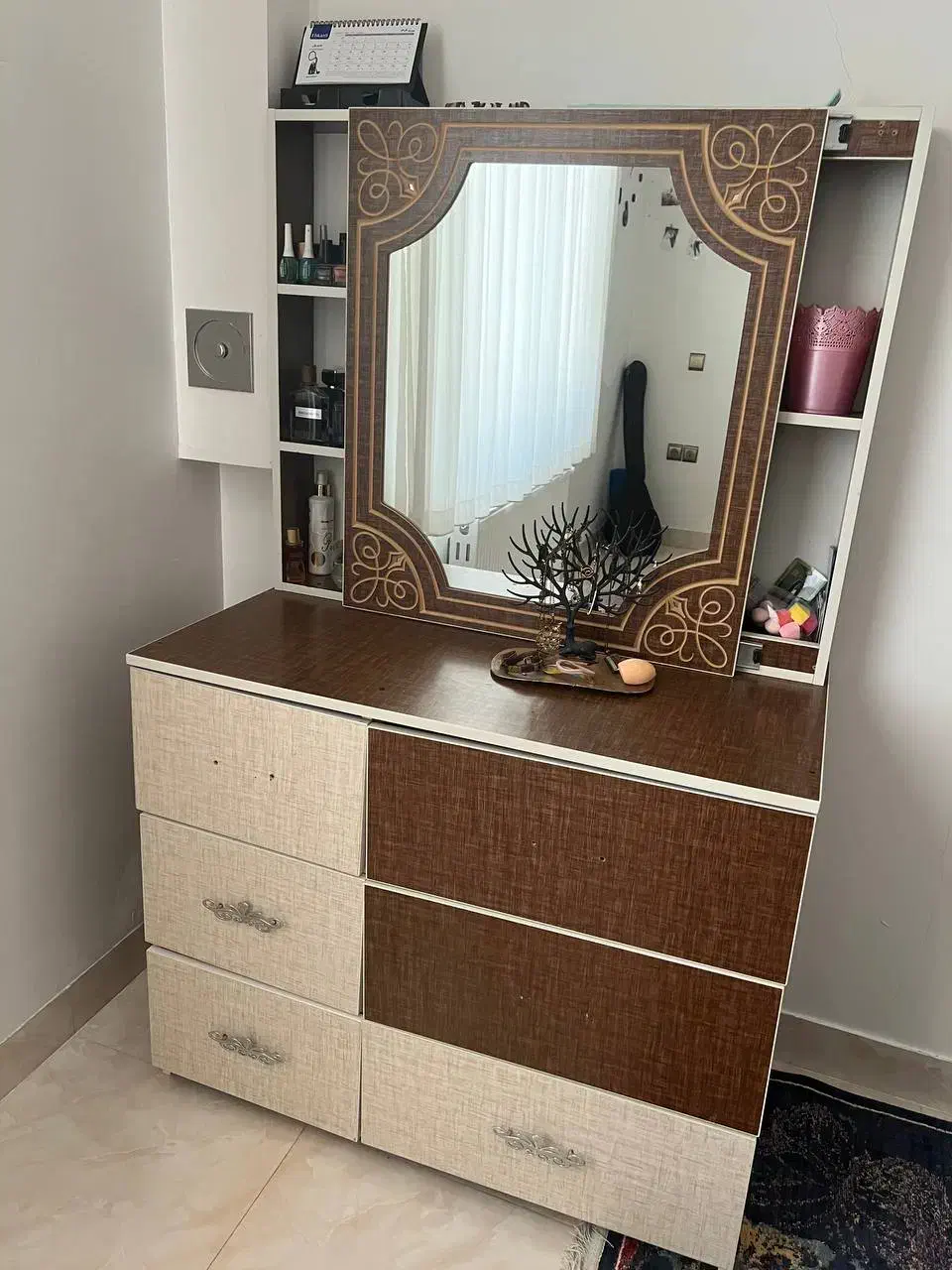 تخت خواب دونفره تمام ام دی اف|تخت و سرویس خواب|بانه, |دیوار