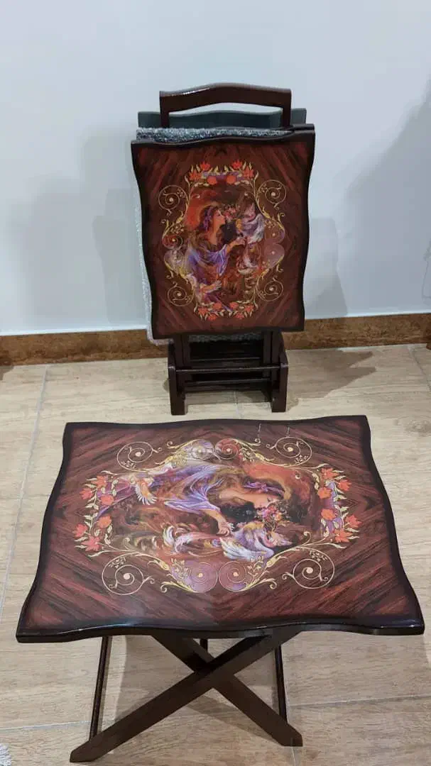 میز عسلی تاشو ۴ تایی ، چوب MDF پولیش شده براق|مبلمان خانگی و میز عسلی|صومعه‌سرا, |دیوار